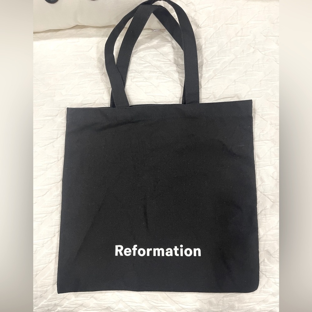 Reformation Black Canvas Tote or Shoulder Bag Shopping Tote Grocery Tote NWOT